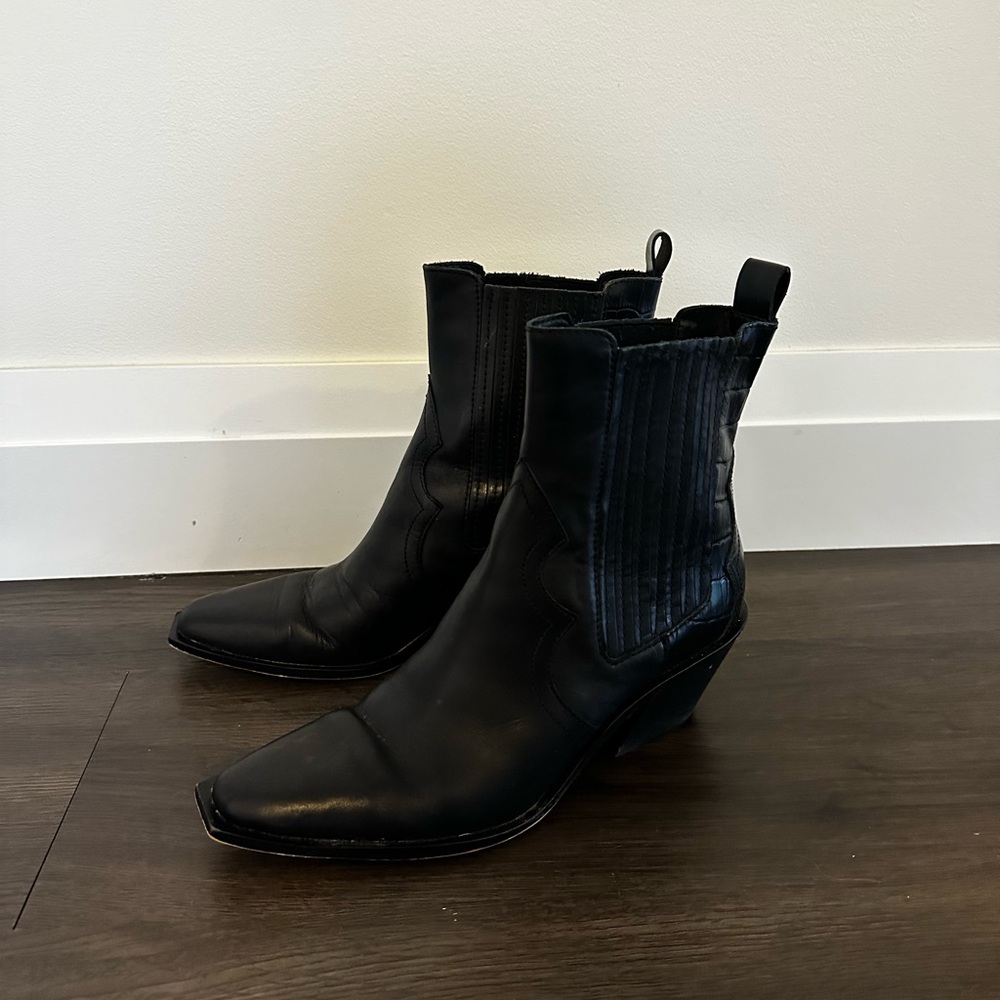Dolce Vita Black Leather Western Boots